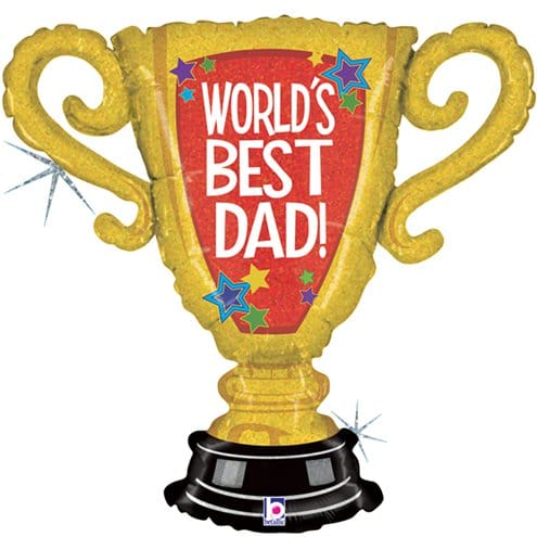 Worlds Best Dad Trophy Supershape Balloon - 33" Foil