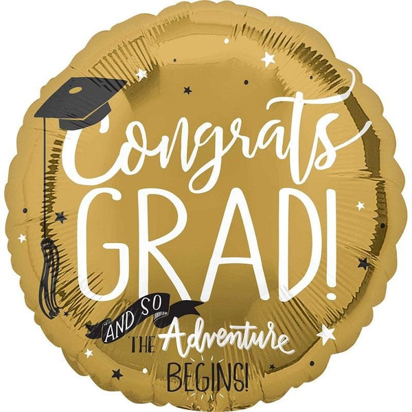 Congrats Grad Gold 18" Foil Balloon
