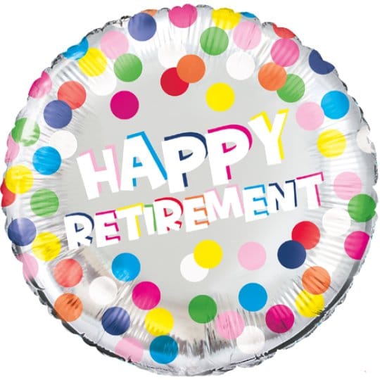 18 Inch Colourful Dots Retirement Foil Balloon