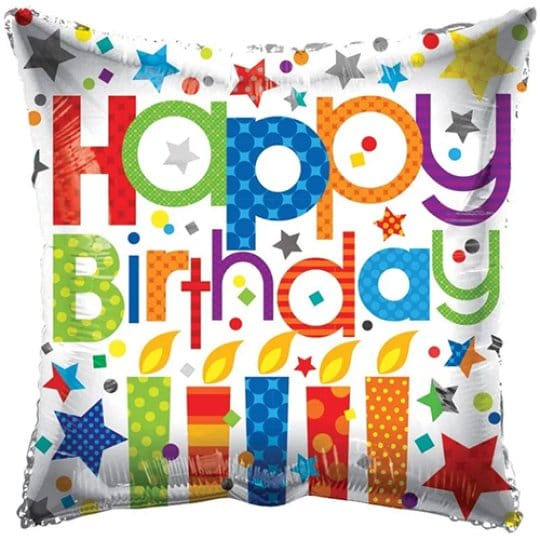 18 Inch Birthday Patterned Candles Foil Balloon