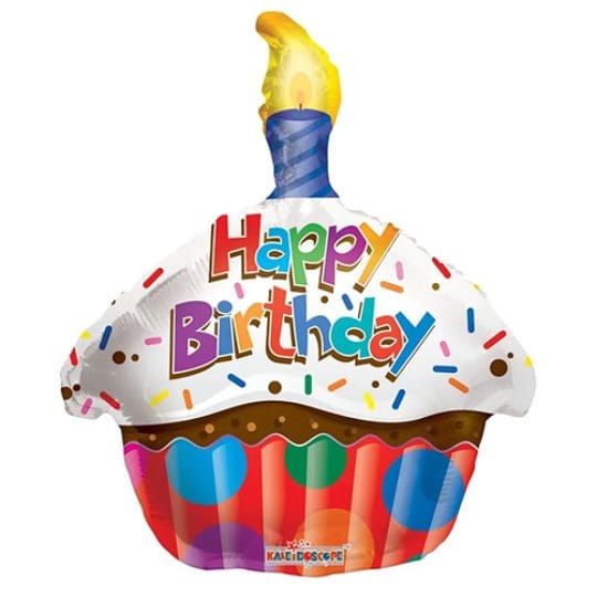 18 Inch Birthday Colourful Cupcake Foil Balloon