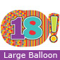 Large 18th Birthday Dots and Stripes Balloon