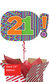 Large 21st Birthday Dots and Stripes Balloon