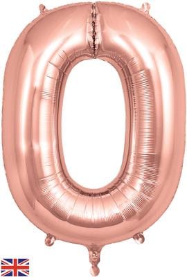 34inch Large Number 0 Balloon Rose Gold