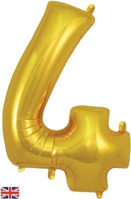 34inch Large Number 4 Balloon Gold