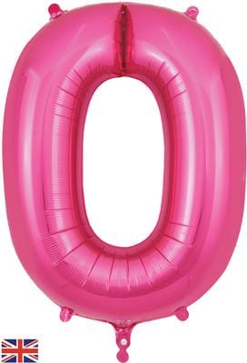 34inch Large Number 0 Balloon Pink