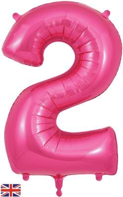 34inch Large Number 2 Balloon Pink