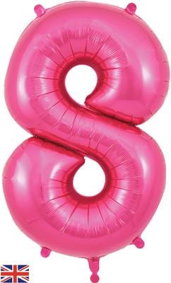 34inch Large Number 8 Balloon Pink
