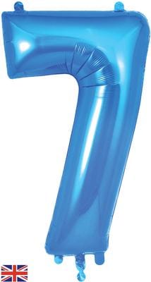 34inch Large Number 7 Balloon Blue