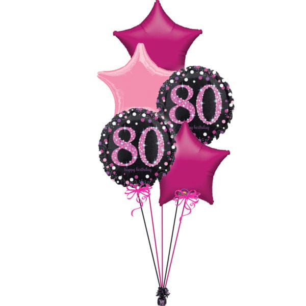 Black & Pink Age 80 Bunch