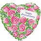 Pink Roses Happy Anniversary Balloon