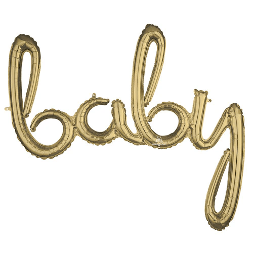 39??? Script Phrase "Baby" White Gold (Air-fill Only)