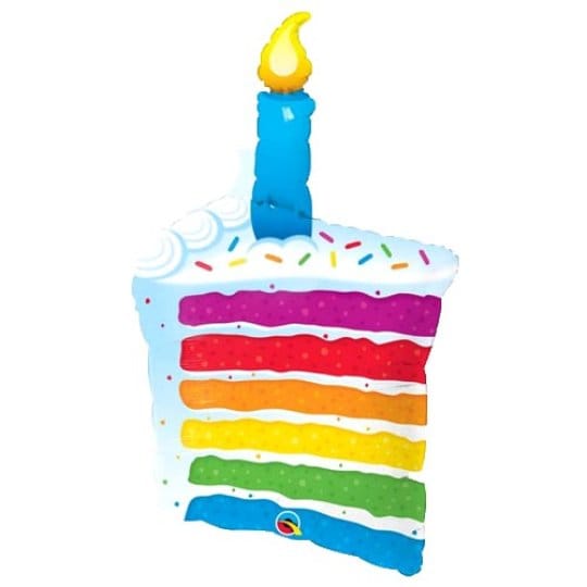 42 Inch Rainbow Cake And Candles Foil Balloon