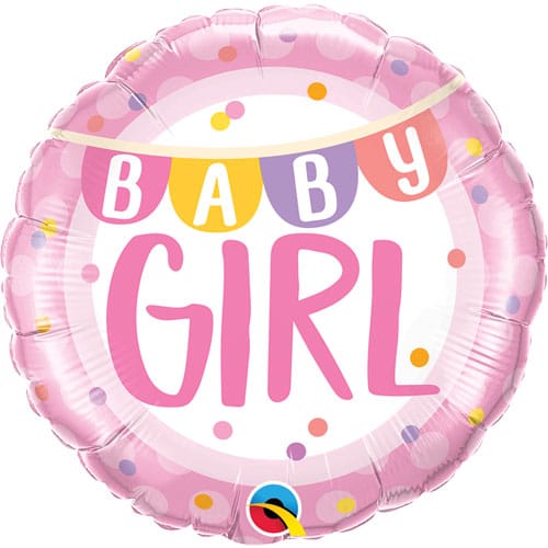 18 INCH BABY GIRL BANNER & DOTS FOIL BALLOON