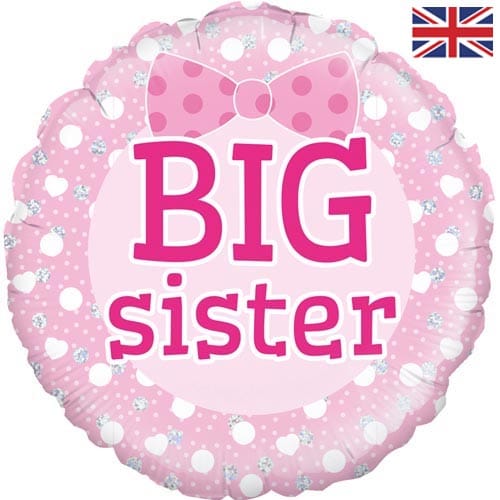 18 INCH BIG SISTER PINK HOLOGRAPHIC FOIL BALLOON
