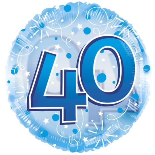 24 Inch Blue Age 40 Clearview Balloon