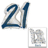 43 Inch Marble Mate Blue Number 21 Foil Balloon
