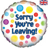 18 Inch Sorry You're Leaving Foil Balloon - 1 Balloon