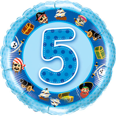 5th Birthday Blue Pirates Balloon Gift