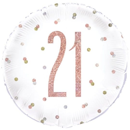 18 Inch 21st Birthday Glitz Rose Gold Foil Balloon