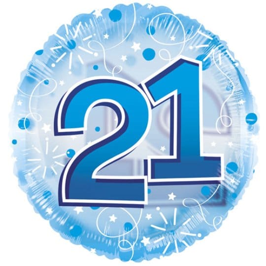24 Inch Blue Age 21 Clearview Balloon
