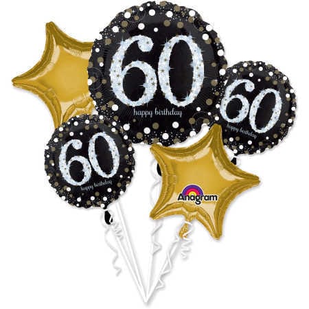 60th Birthday Sparkling Celebration Balloon Bouquet