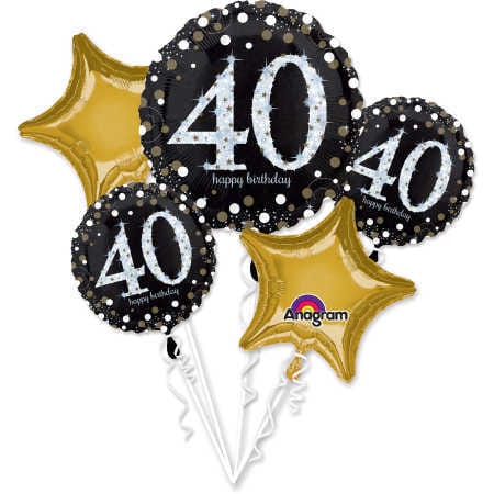 40th Birthday Sparkling Celebration Balloon Bouquet