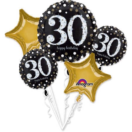 30th Birthday Sparkling Celebration Balloon Bouquet