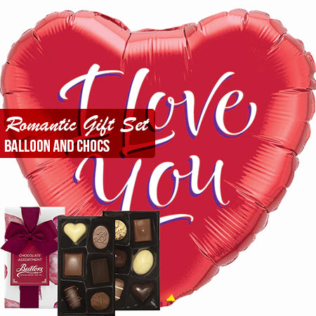 Romantic gift set big balloon and chocs