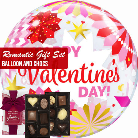 Romantic gift set bubble balloon and chocs