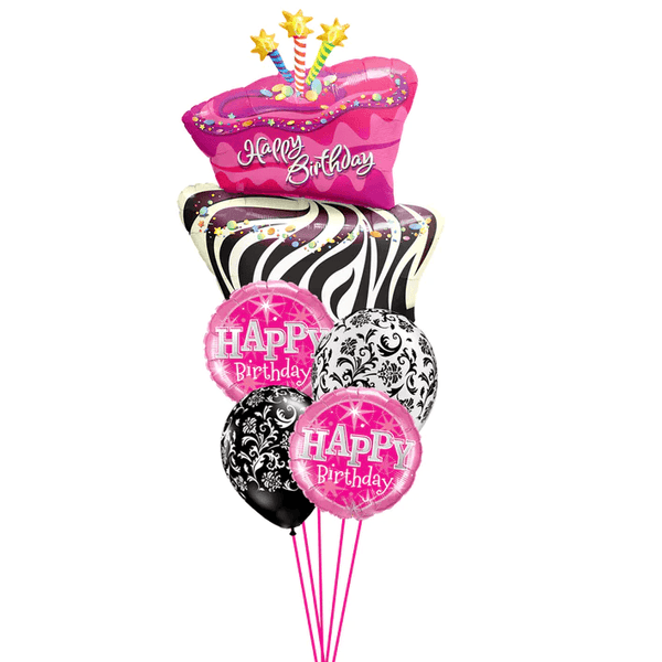 Funky Birthday Cake Balloon Bouquet