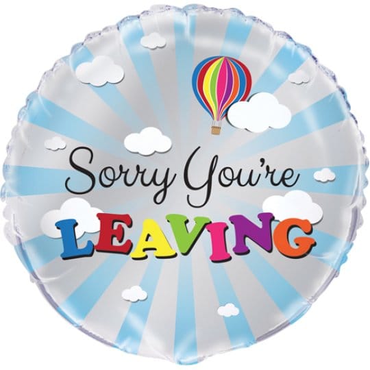 18 Inch Colourful Sorry You're Leaving Foil Balloon