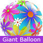 Large Fanciful Flowers Bubble Balloon