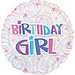 Birthday Girl Swirls Balloon