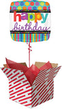 Happy Birthday Dots and Stripes Balloon