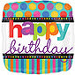 Happy Birthday Dots and Stripes Balloon