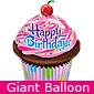 Large Birthday Frosted Cupcake Balloon
