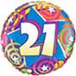21st Birthday Stars and Swirls Balloon