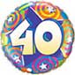 40th Birthday Stars and Swirls Balloon