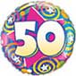 50th Birthday Stars and Swirls Balloon