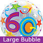 Large 60th Birthday Brilliant Stars Balloon - 1 Balloon