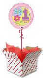 Hugs and Stitches Baby Girl 1st Birthday Balloon