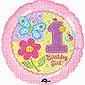 Hugs and Stitches Baby Girl 1st Birthday Balloon