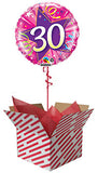 30th Shining Star Hot Pink Birthday Balloon