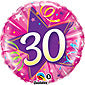 30th Shining Star Hot Pink Birthday Balloon