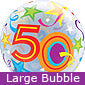 Large 50th Birthday Brilliant Stars Balloon