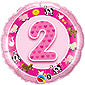 2nd Birthday Pink Farm Animals Balloon