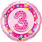 3rd Birthday Pink Fairies Balloon - 1 Balloon