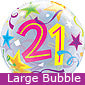 Large 21st Birthday Brilliant Stars Balloon