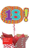 Large 18th Birthday Dots and Stripes Balloon